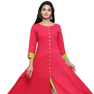 Women's Cotton Anarkali Slub Kurta