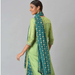 Green Foil Printed Kurta