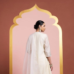 Women's A-Line Kurta Set with Organza Dupatta