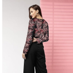 Women’s Polyester Semi-Formal Jumpsuit with Round Neck